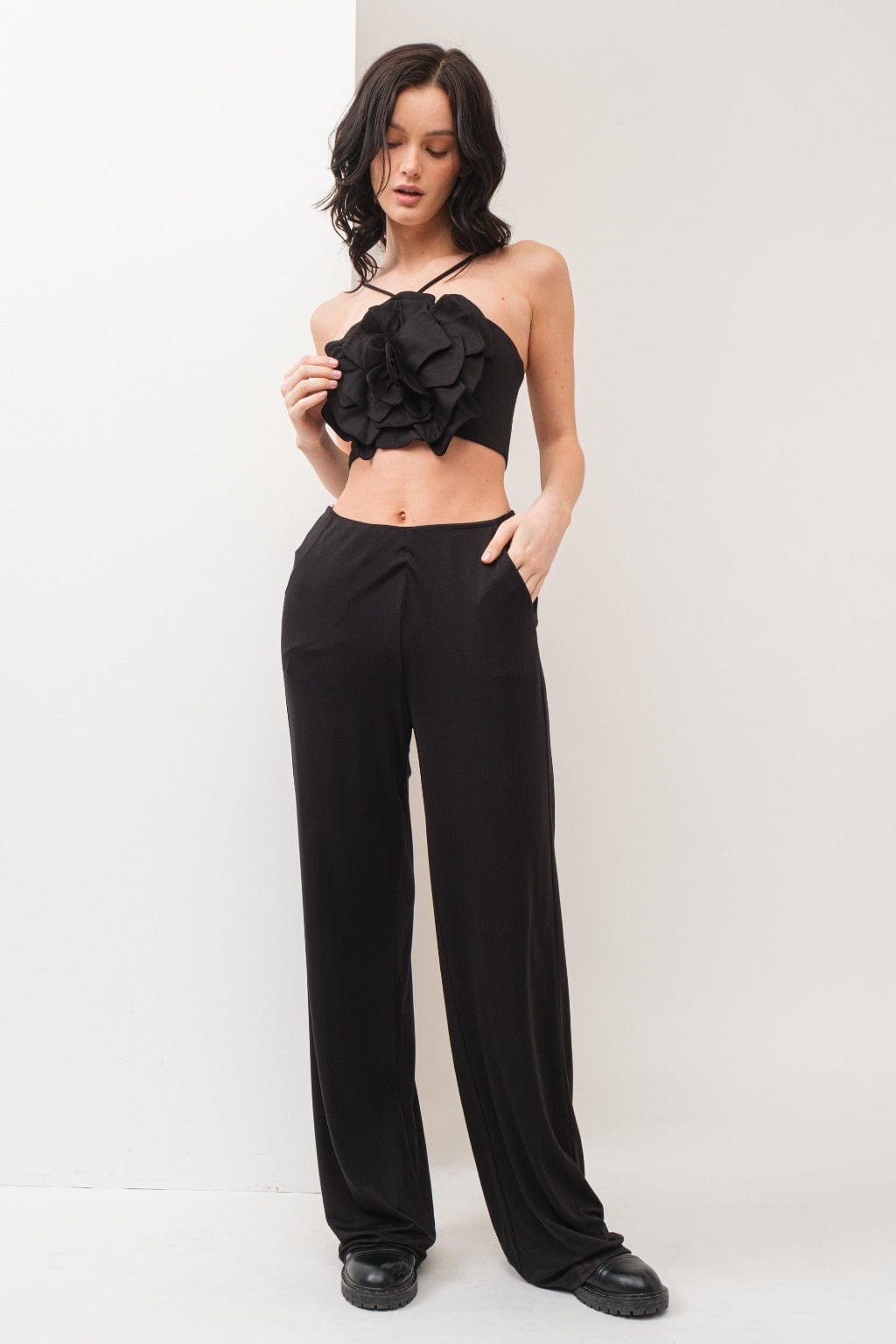 Flower Me Forever Jumpsuits - Pink/Black