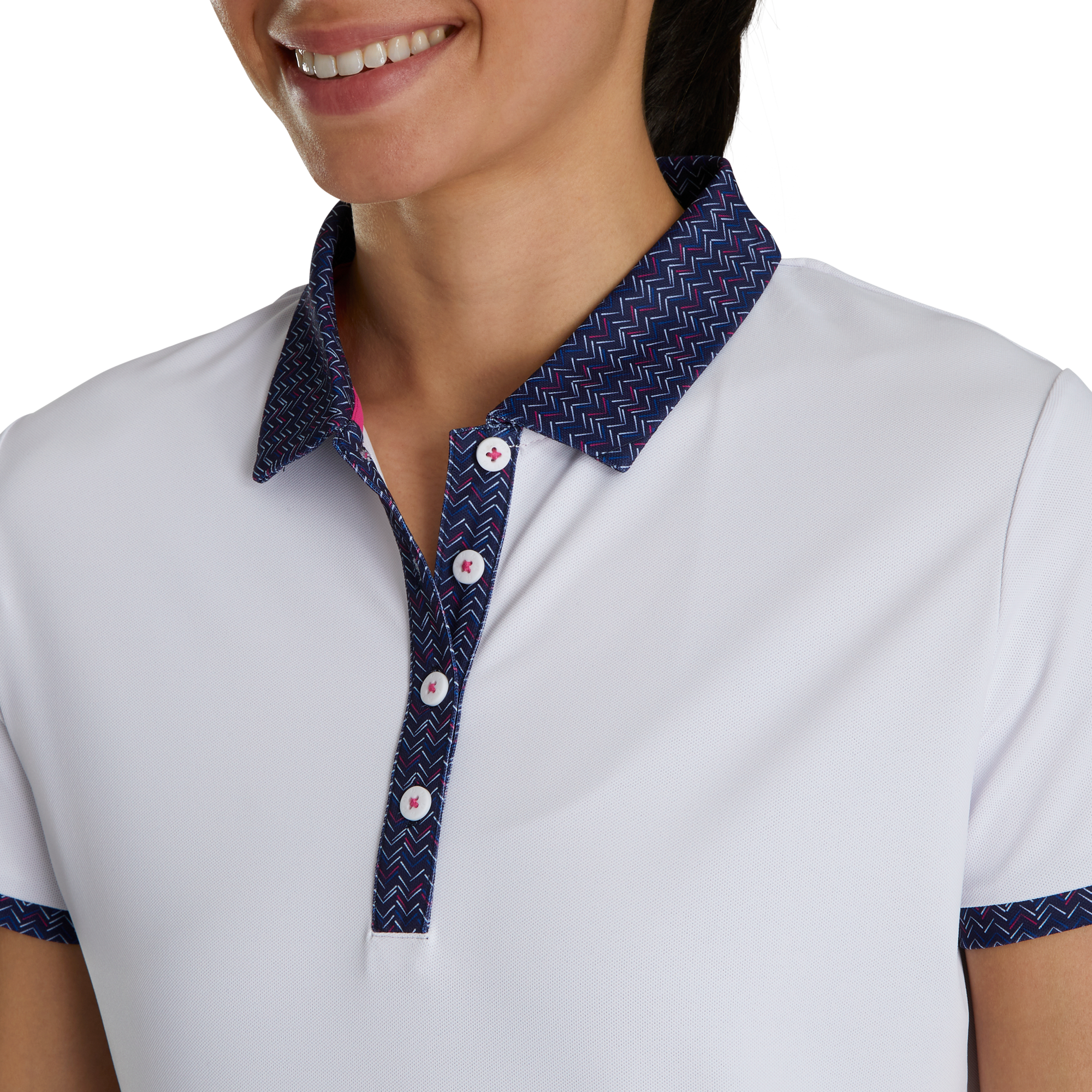 FootJoy Women's SS Print Trim Polo