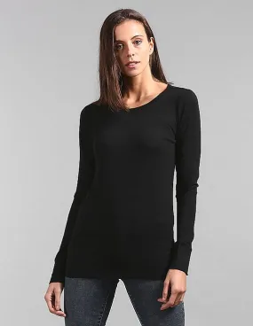 GAP Women Black Featherweight Crew Neck Tee