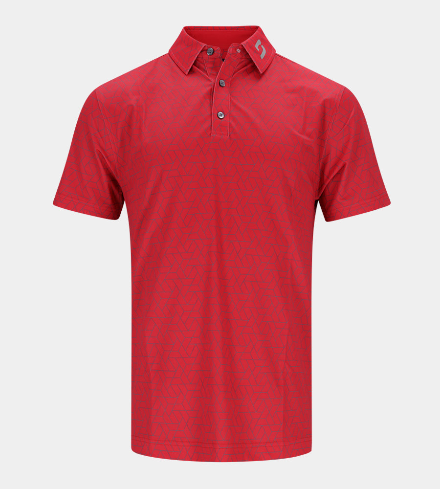 GEOMETRIC POLO - RED