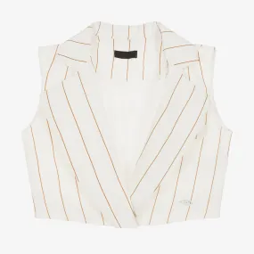 Girls Ivory Pinstripe Waistcoat