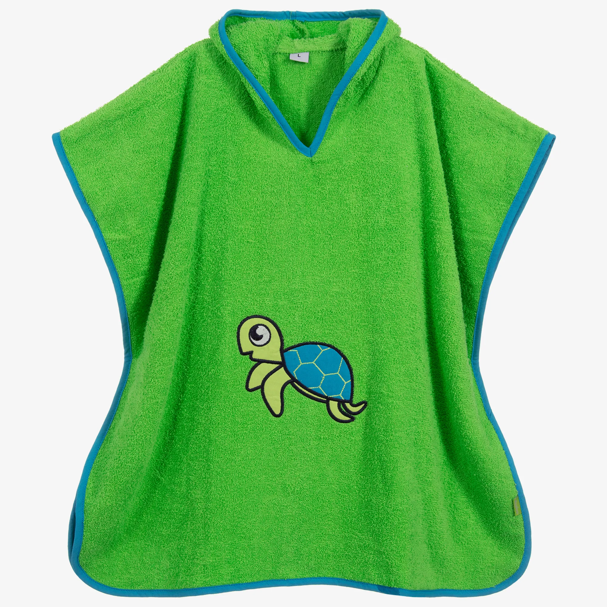 Green Cotton Turtle Poncho Towel