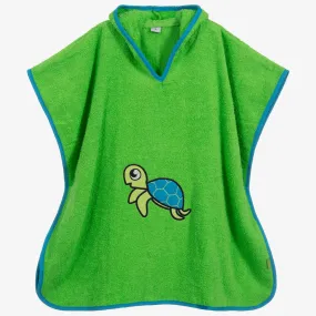 Green Cotton Turtle Poncho Towel