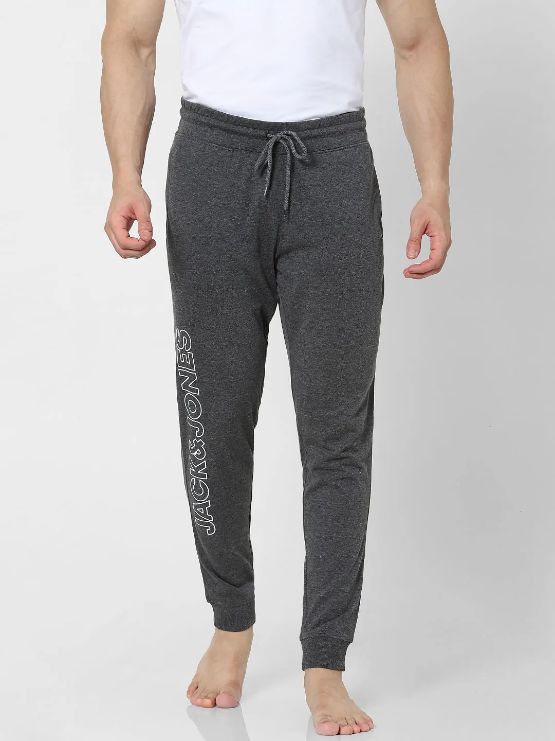 Grey Mid Rise Jogger Trackpants