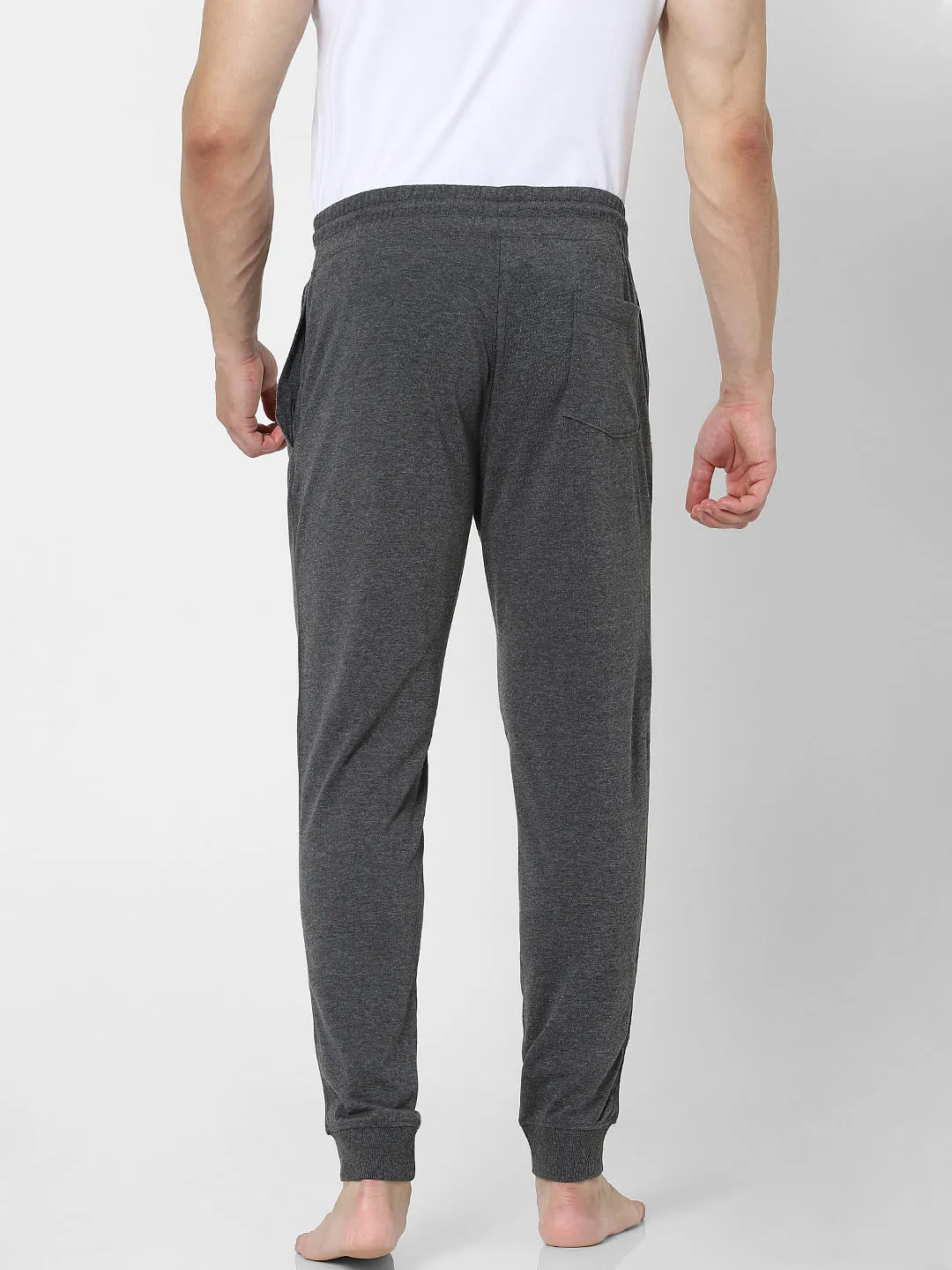 Grey Mid Rise Jogger Trackpants