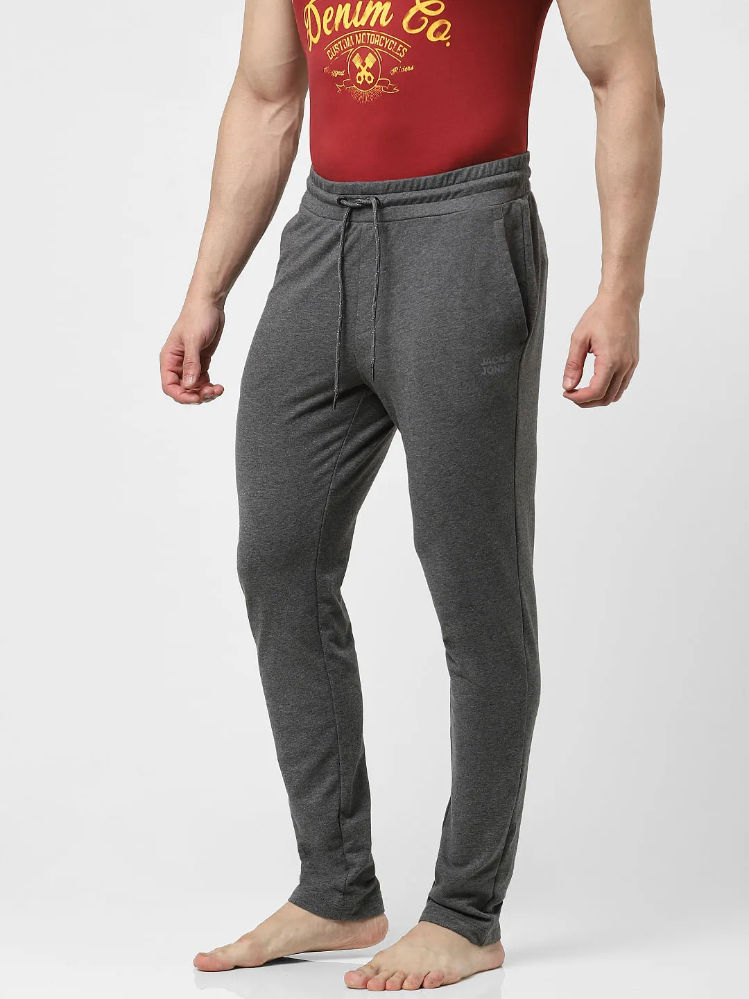 Grey Mid Rise Trackpants