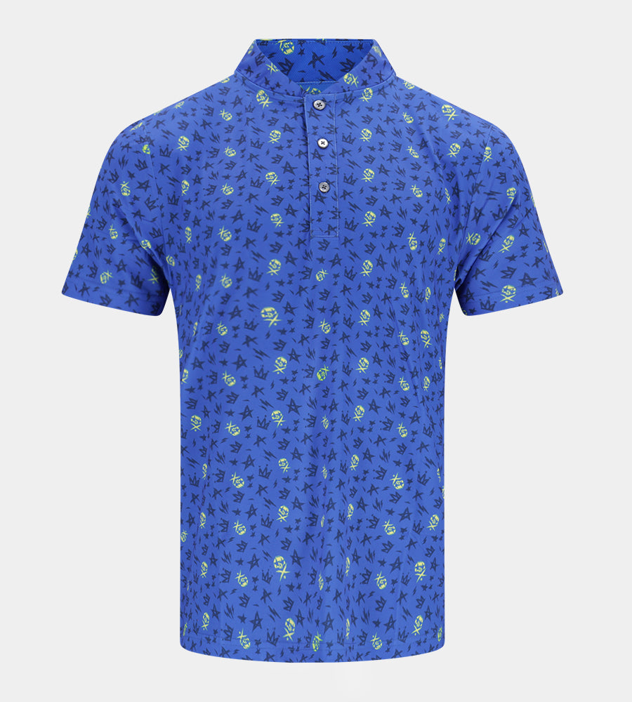 GRUNGE SKULLZ PRIME POLO - BLUE