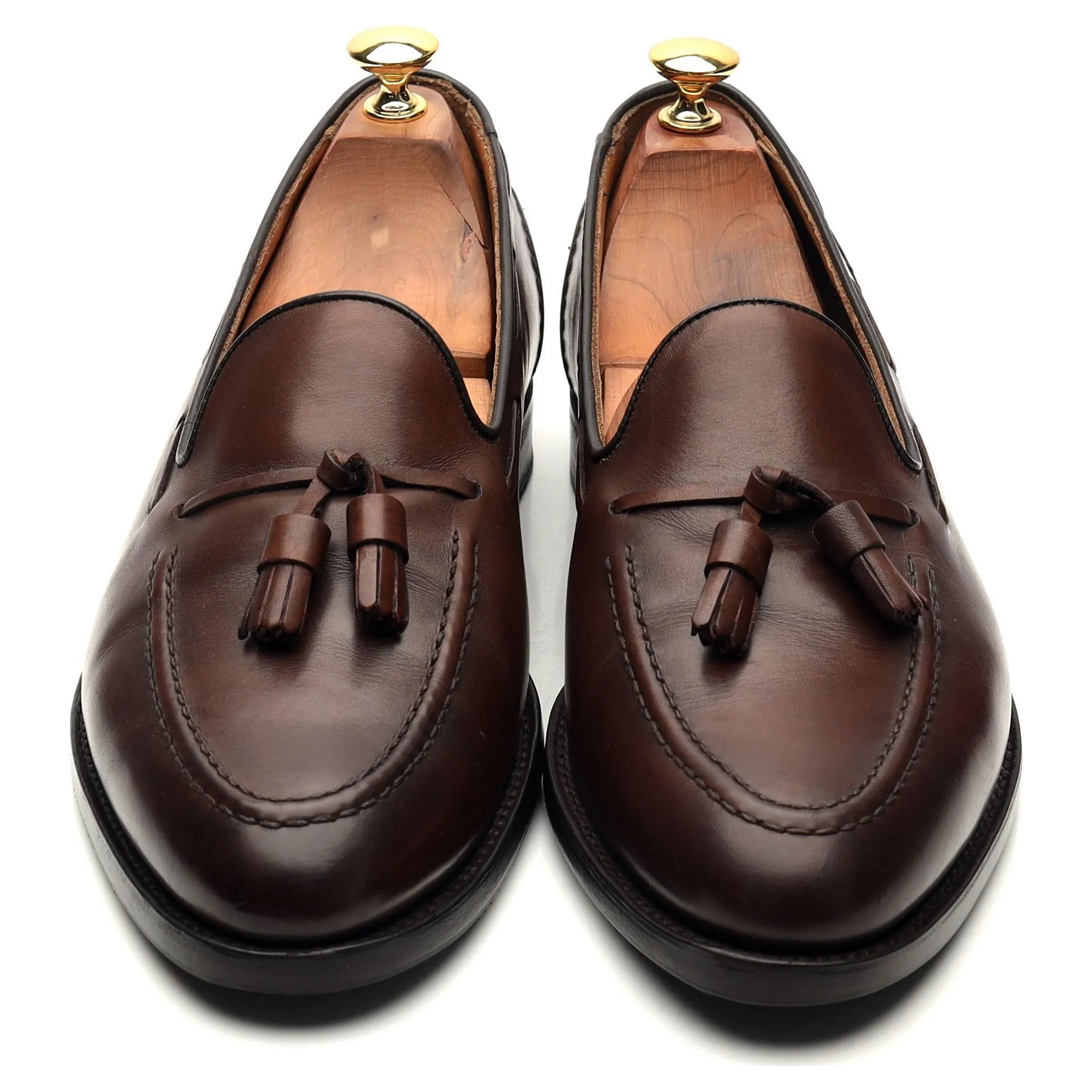 'Harry ll EF' Dark Brown Leather Tassel Loafers UK 9 F