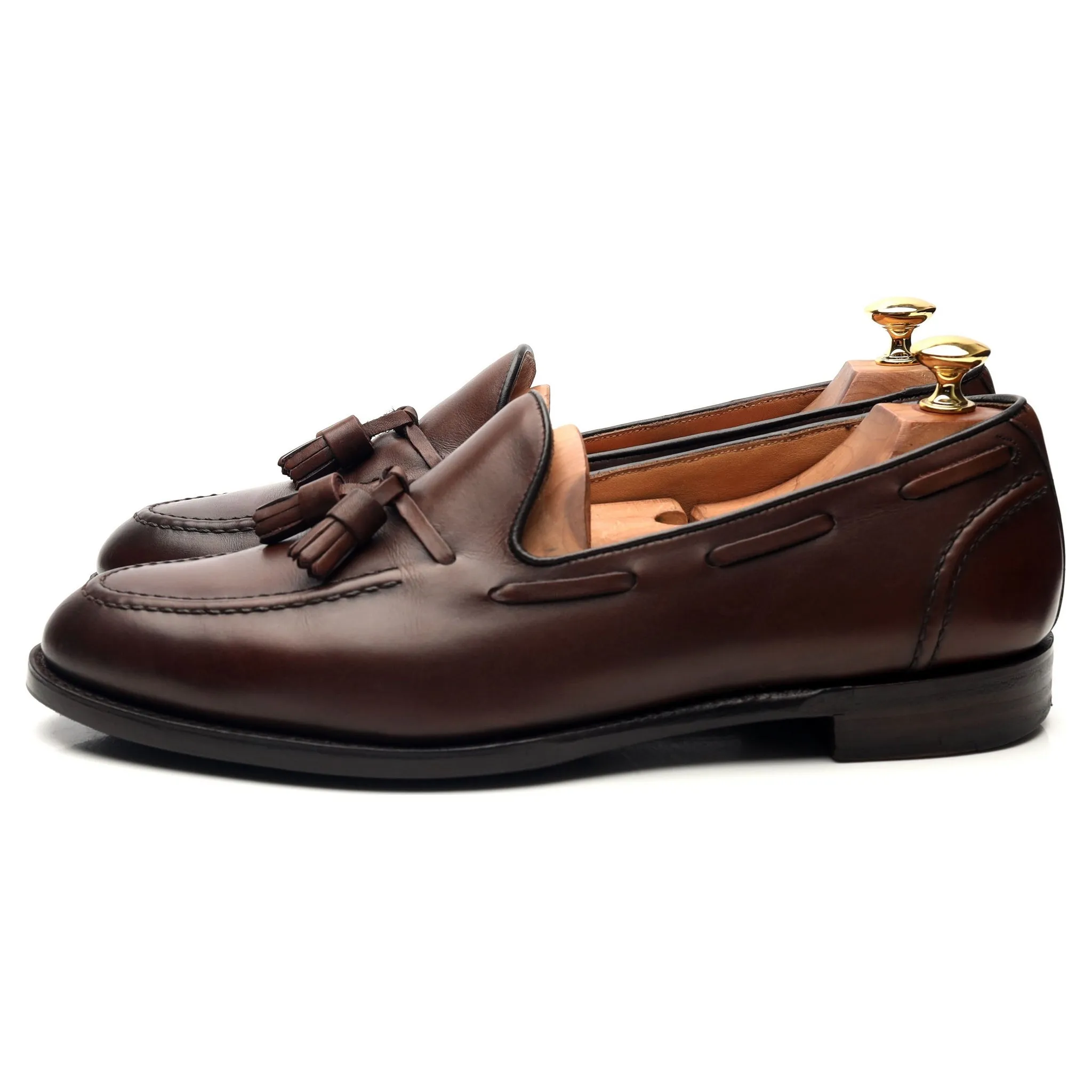 'Harry ll EF' Dark Brown Leather Tassel Loafers UK 9 F