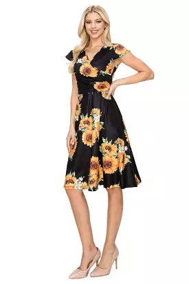 Haute Edition Women's Print V-Neck Skater Dress