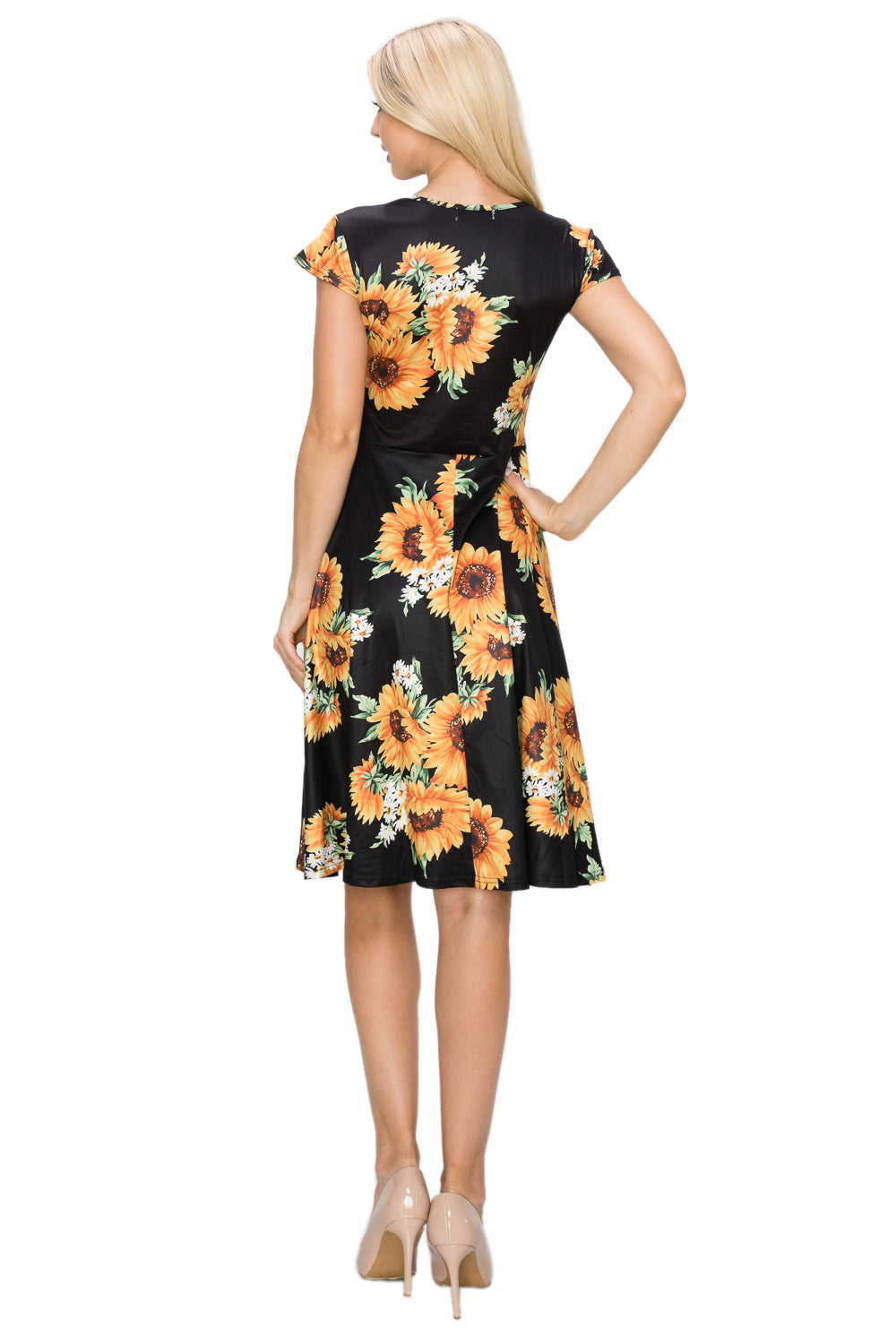 Haute Edition Women's Print V-Neck Skater Dress