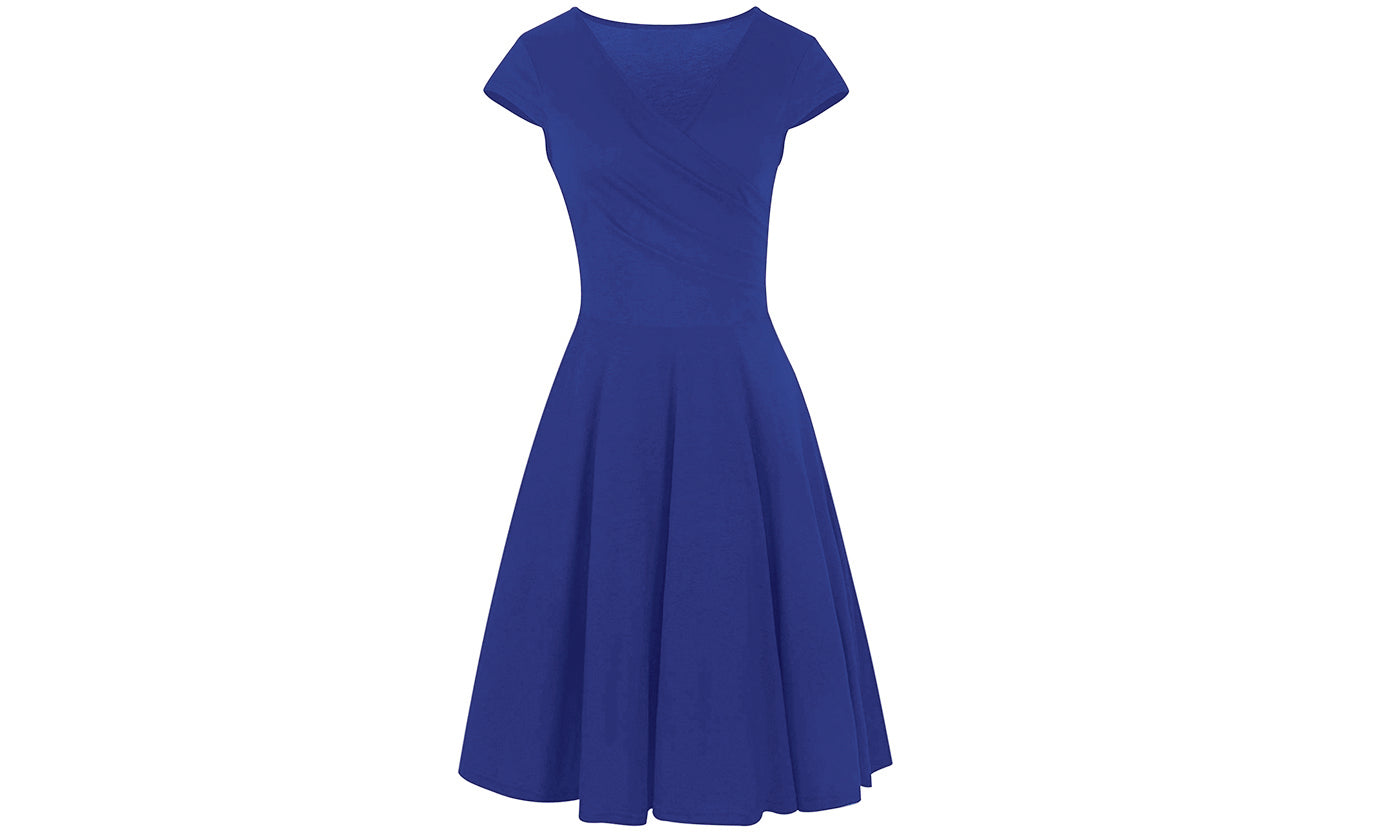 Haute Edition Women's Solid V-Neck Skater Dress