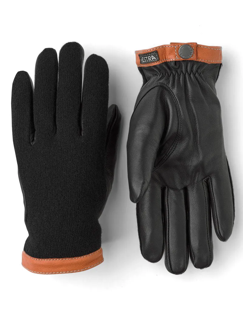 Hestra Deerskin Wool Tricot Gloves Black