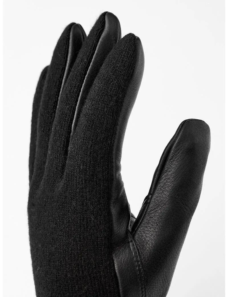 Hestra Deerskin Wool Tricot Gloves Black