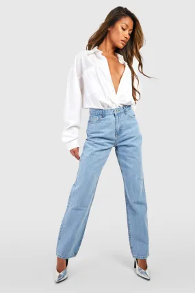 High Waisted Straight Leg Jeans