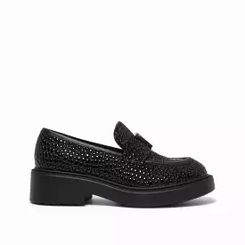 Hostilia | Women's crocodile print patent leather moccasin