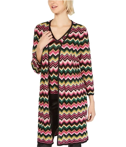 I-N-C Womens Zig Zag Cardigan Sweater