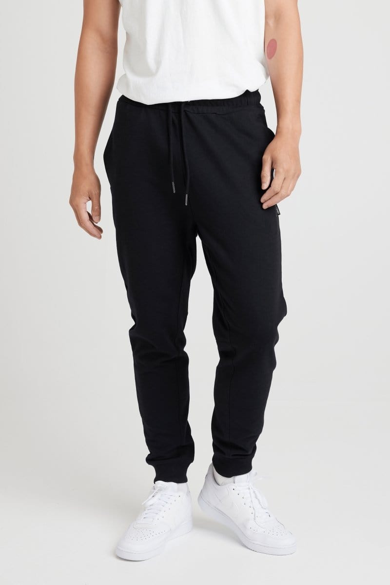 INSPORT MEN'S BOSTON SLIM FIT BLACK TRACKPANTS