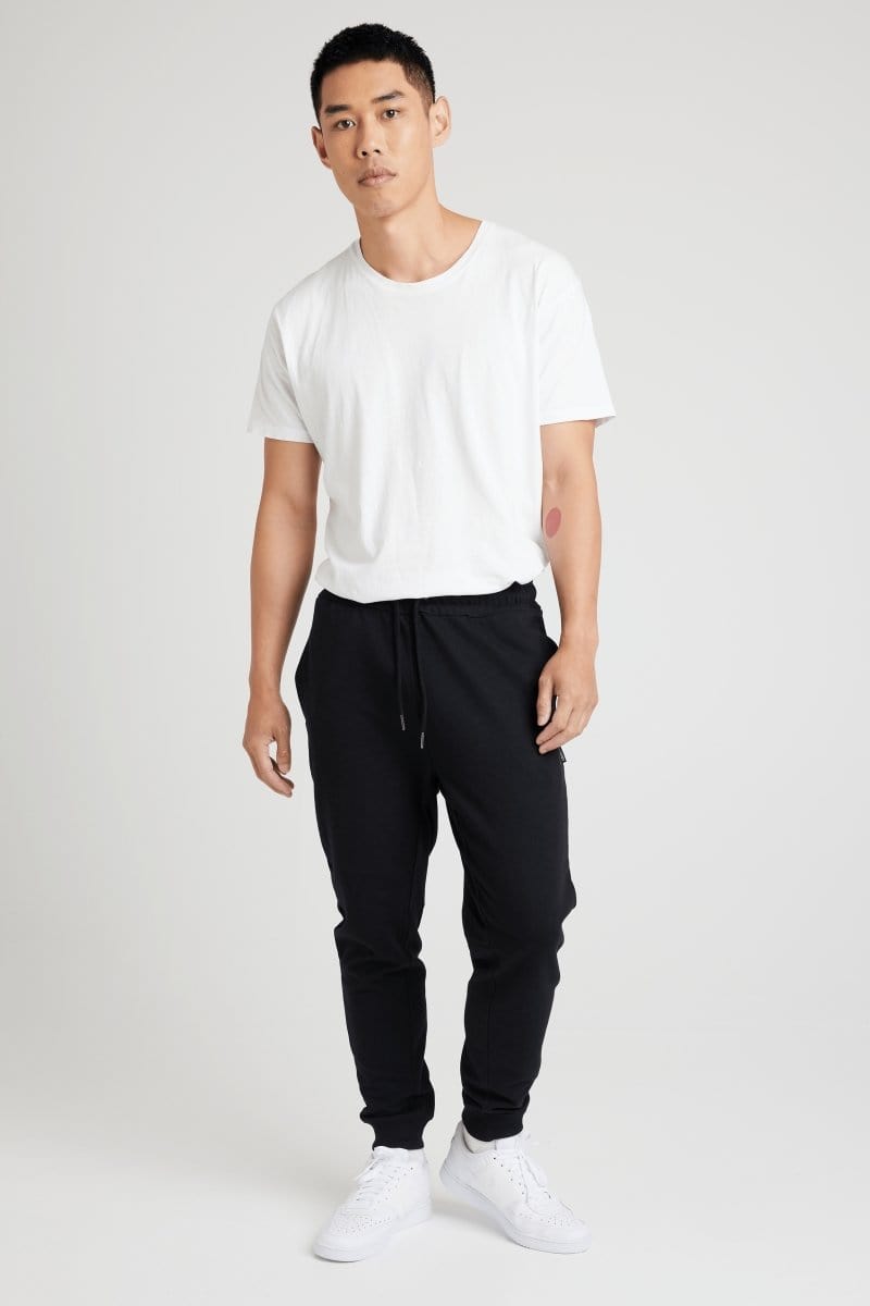 INSPORT MEN'S BOSTON SLIM FIT BLACK TRACKPANTS