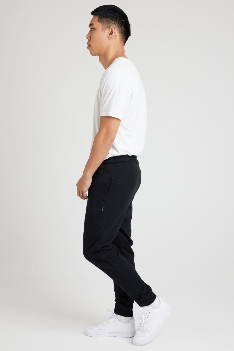 INSPORT MEN'S BOSTON SLIM FIT BLACK TRACKPANTS