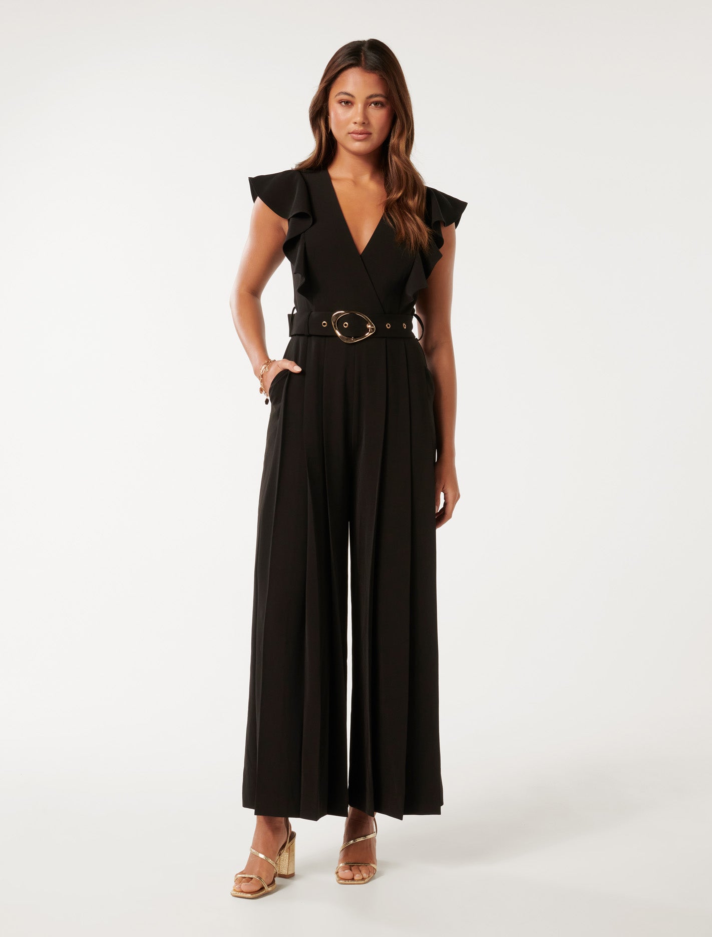 Jackie Flutter Sleeve Jumpsuit