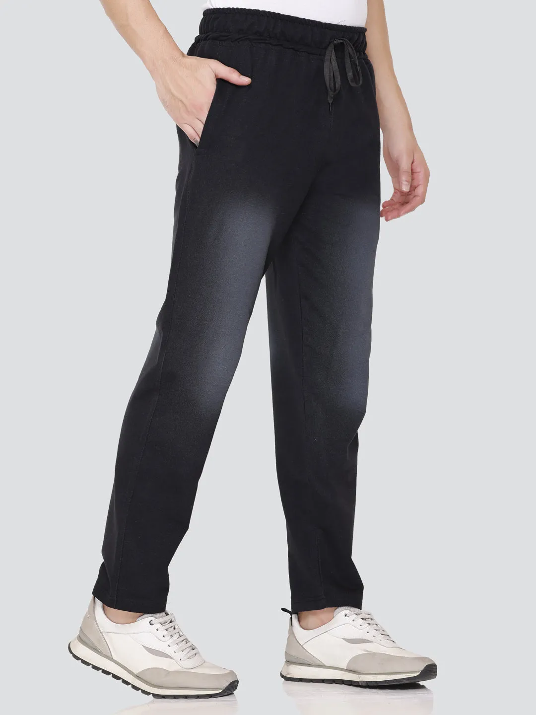 Jinxer Men Denim Shaded Cotton Trackpants