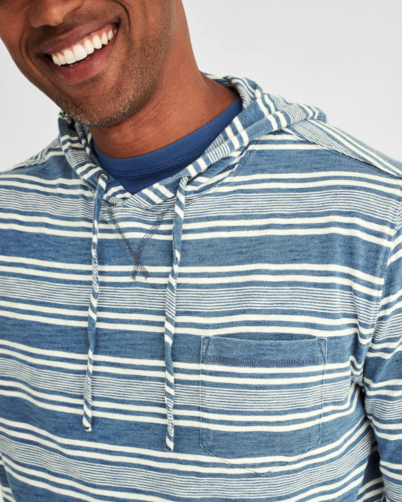 JOHNNIE-O Fowler Indigo Striped Hoodie