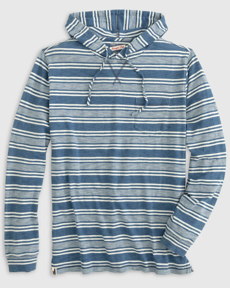 JOHNNIE-O Fowler Indigo Striped Hoodie