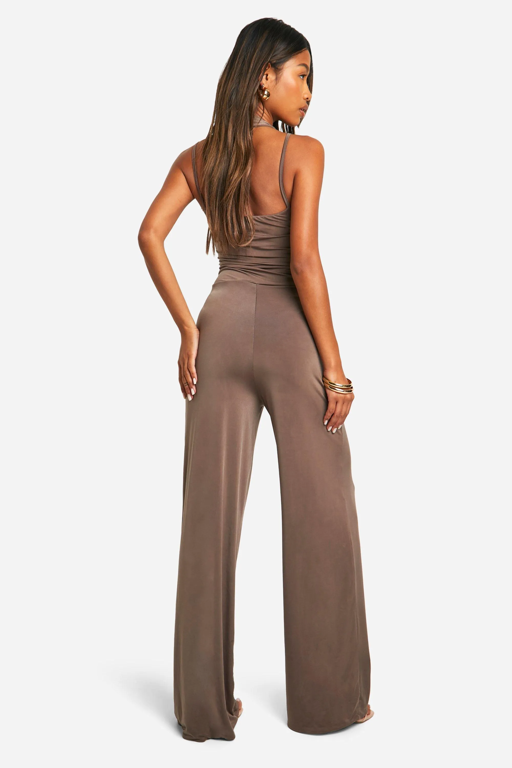 Jumpsuits | Plunge Wide Leg Jumpsuit | boohoo