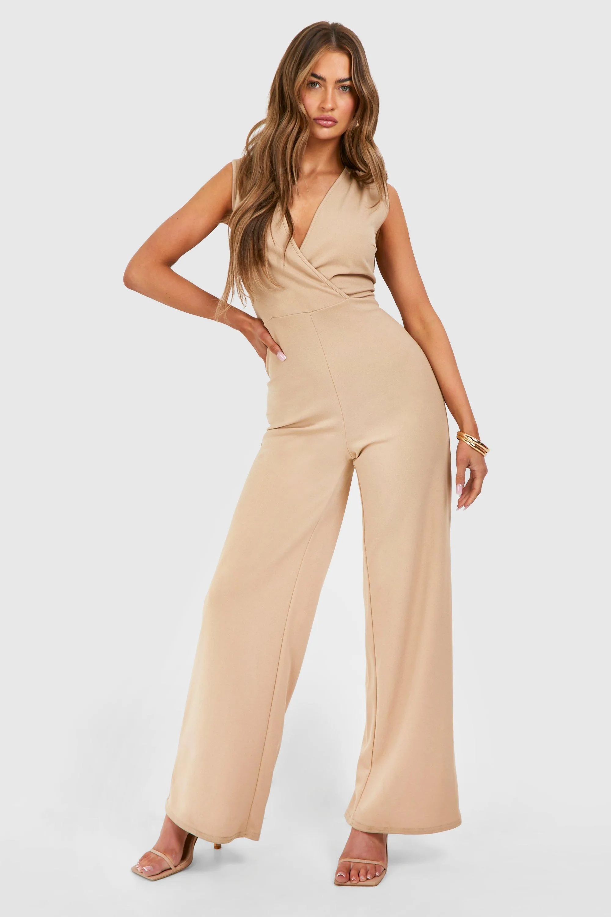 Jumpsuits | Plunge Wideleg Jumpsuit | boohoo