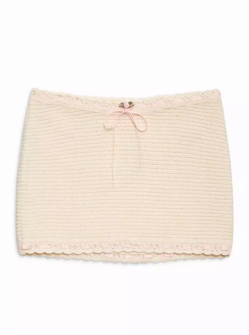 Kelsey Crochet Mini Skirt in Cream