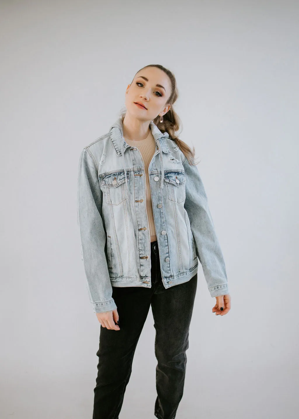 Koren Hooded Denim Trucker Jacket