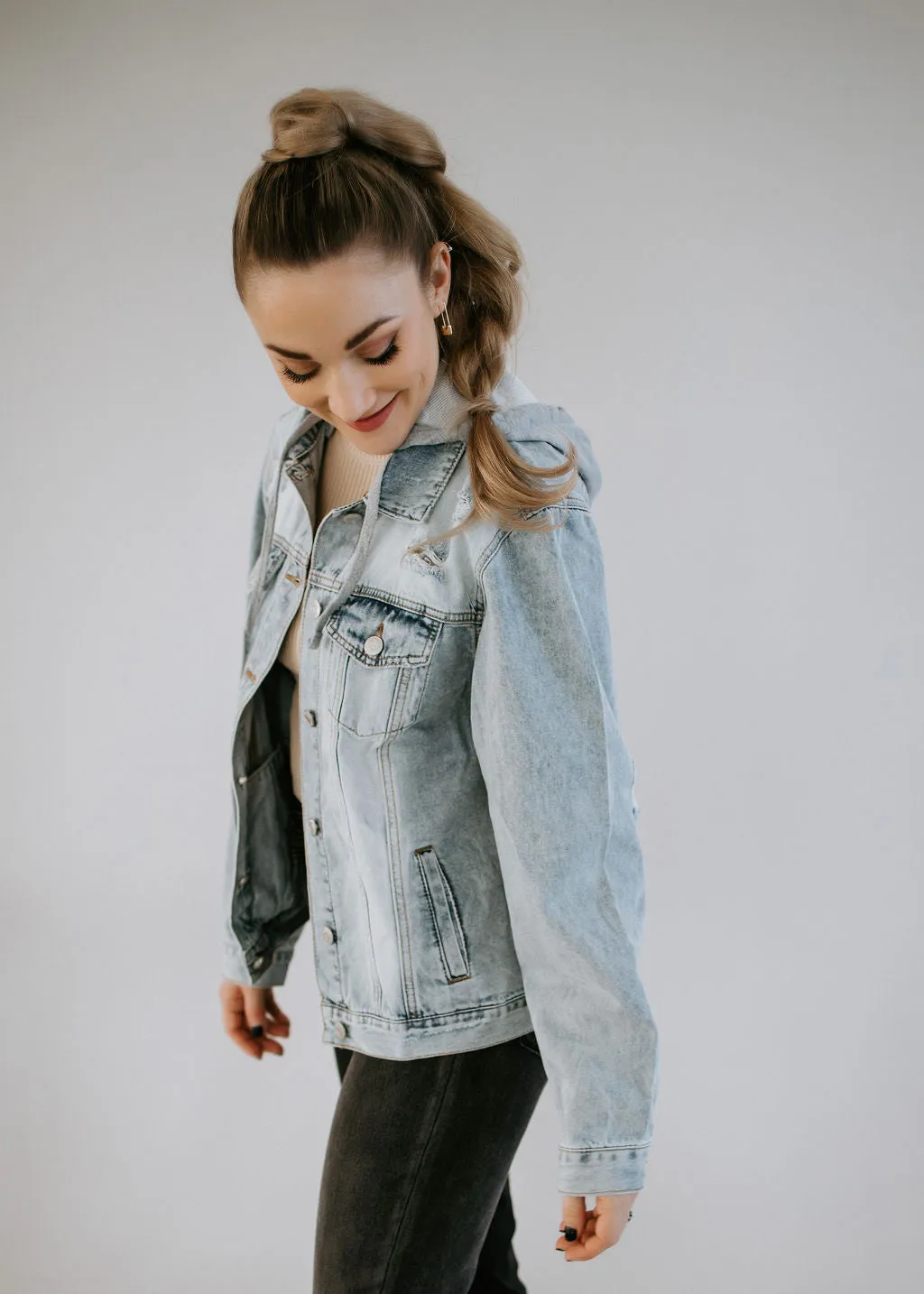 Koren Hooded Denim Trucker Jacket