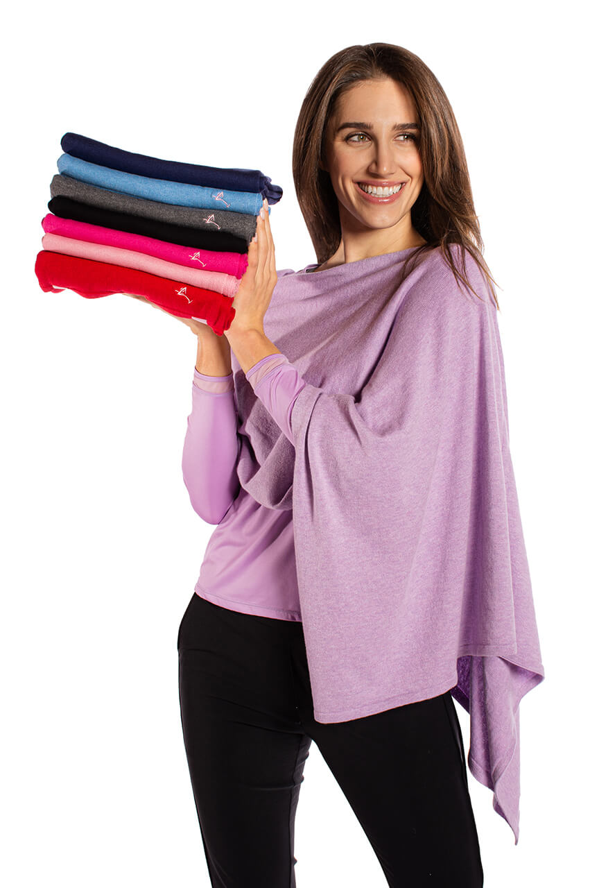 Lavender Cotton Cashmere Poncho