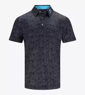 LEAFY POLO - BLACK