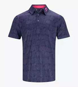 LEAFY POLO - NAVY