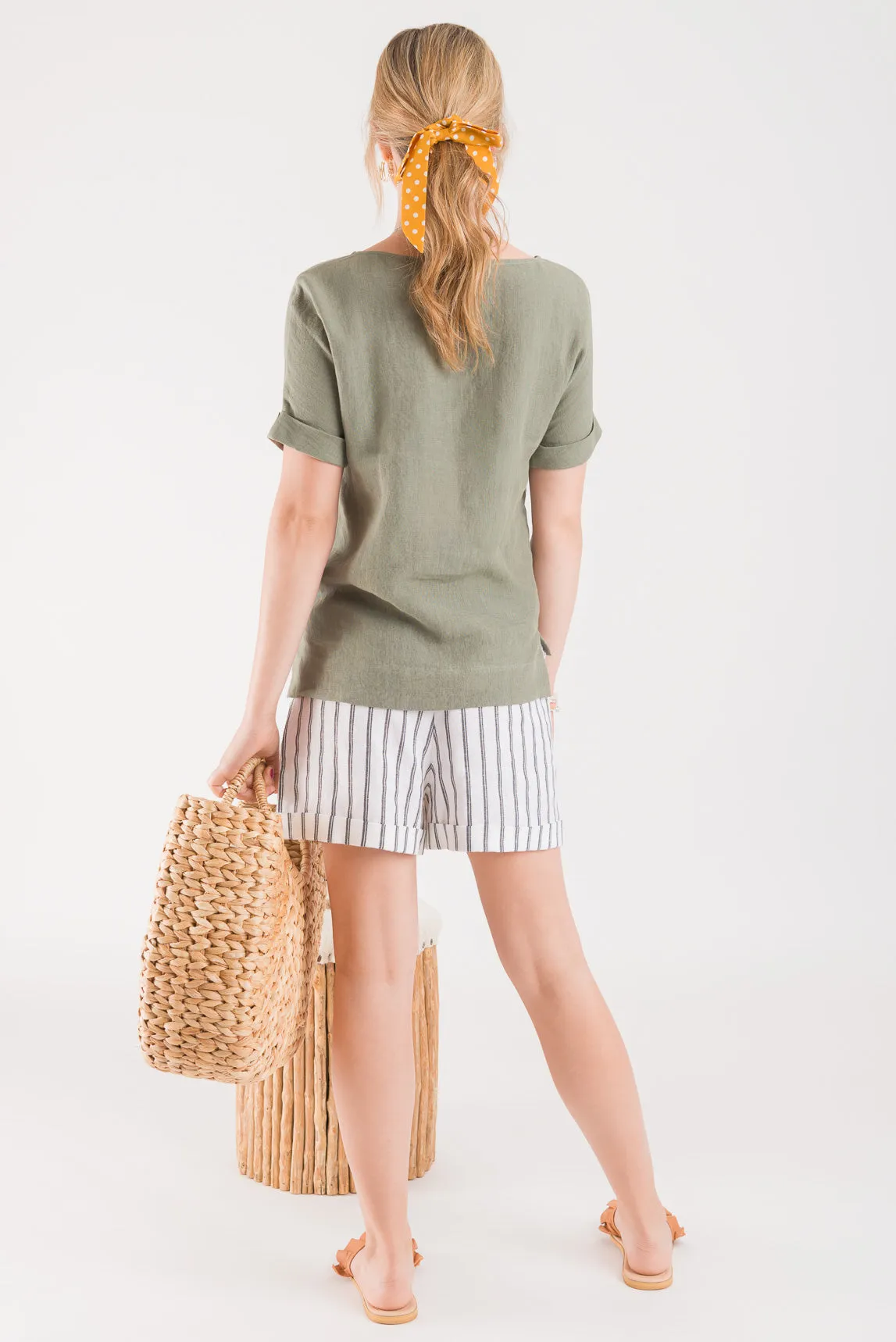 Linen Tee - Sage