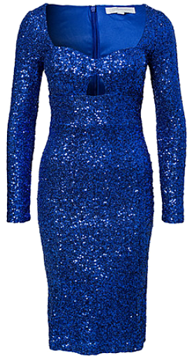 Long Sleeve Sequin Dress Blue