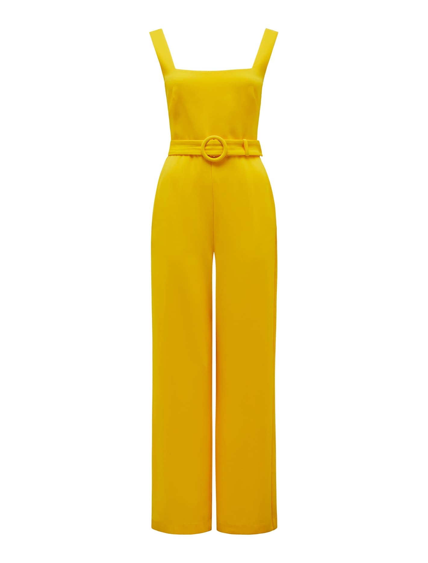 Marie Square Neck Belted Jumpsuit