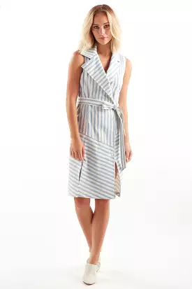 Marni Dress Blue and Natural Stripe