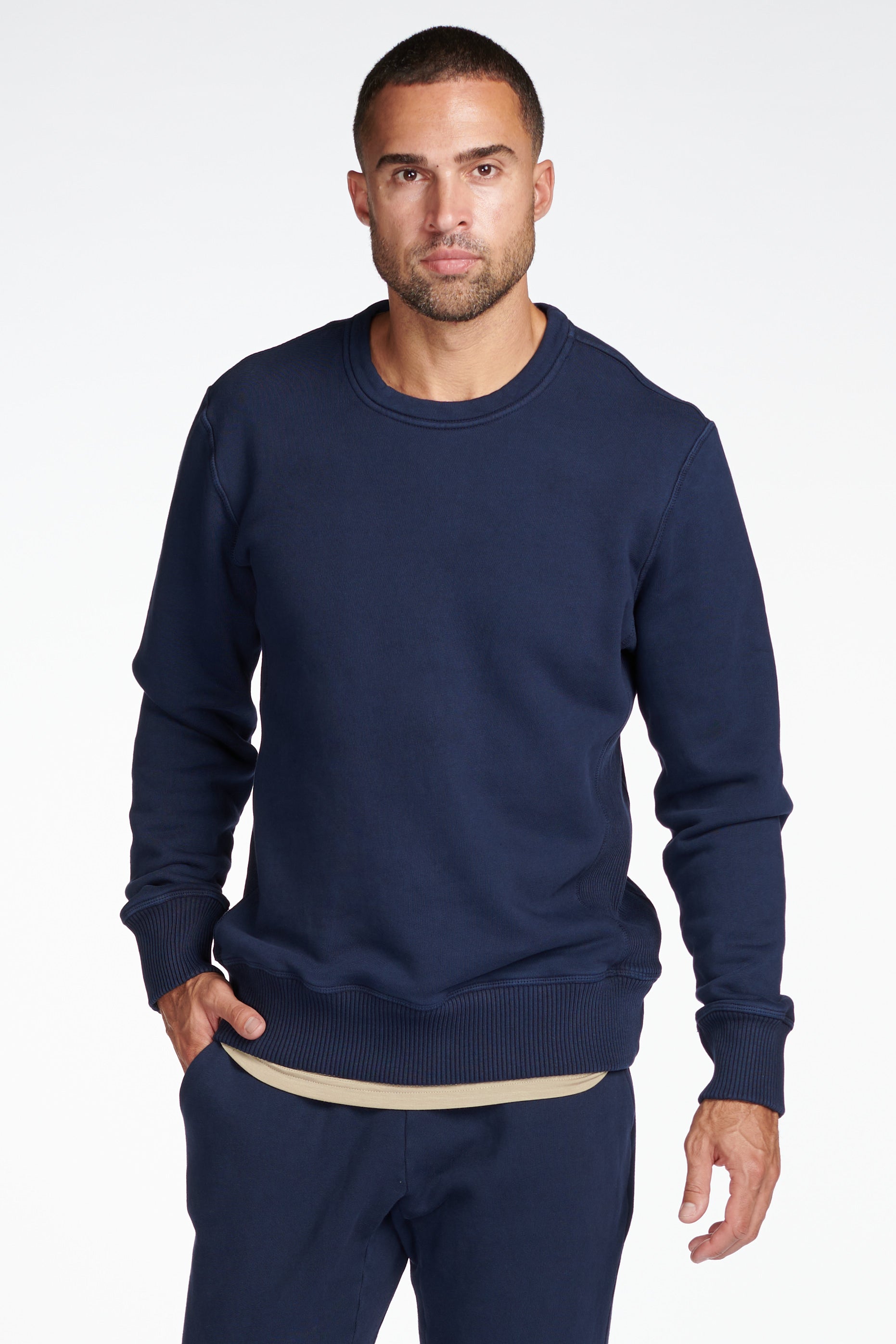 Men's Briggs Velour Back French Terry Crew Neck Sweatshirt