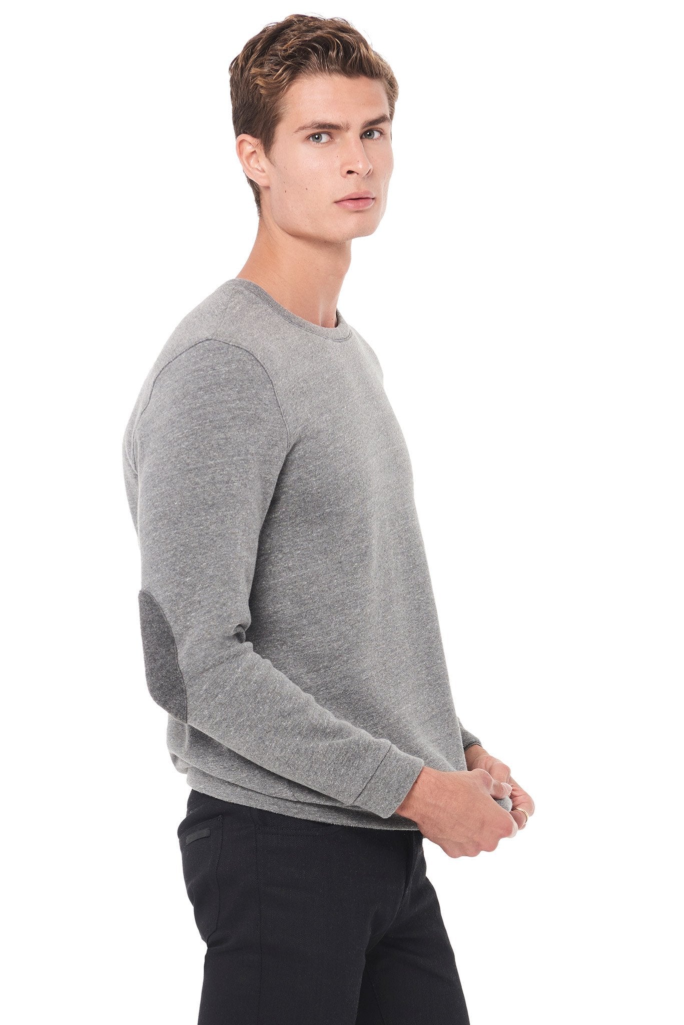 Men's French Terry Patch Sleeve Sweatshirt