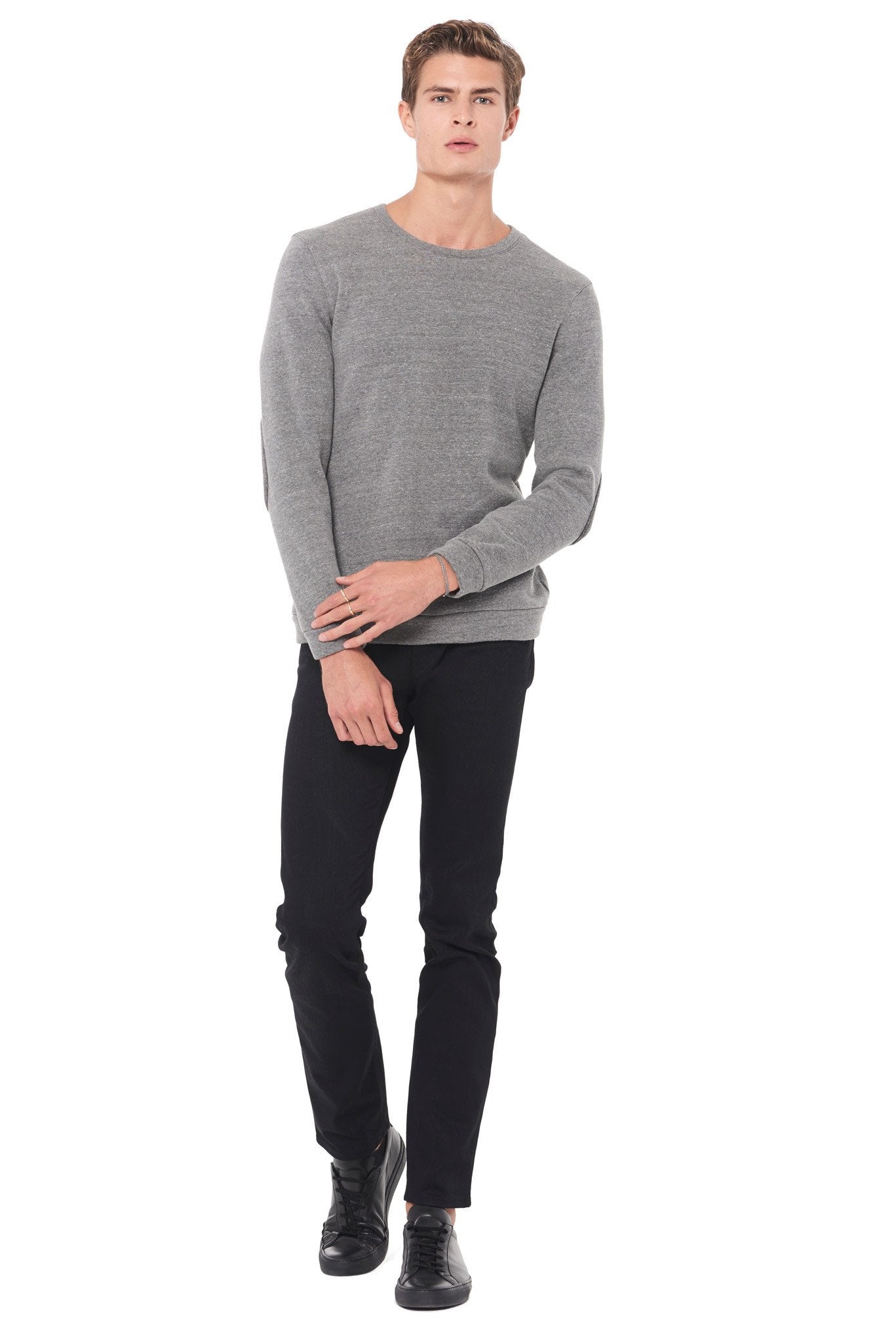 Men's French Terry Patch Sleeve Sweatshirt