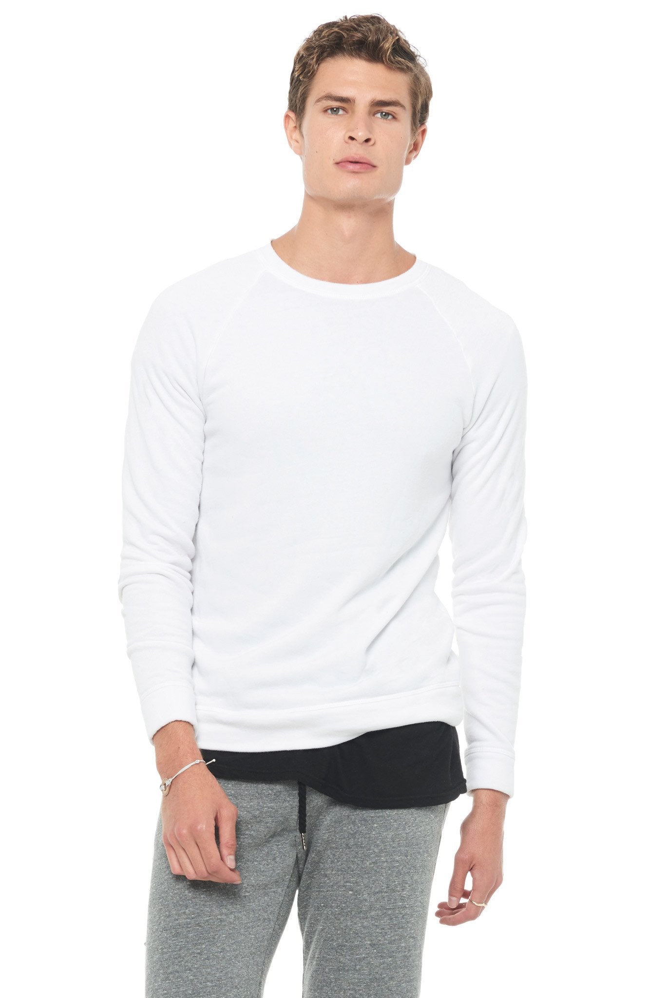 Men's French Terry Slim Fit Crew Neck Sweatshirt