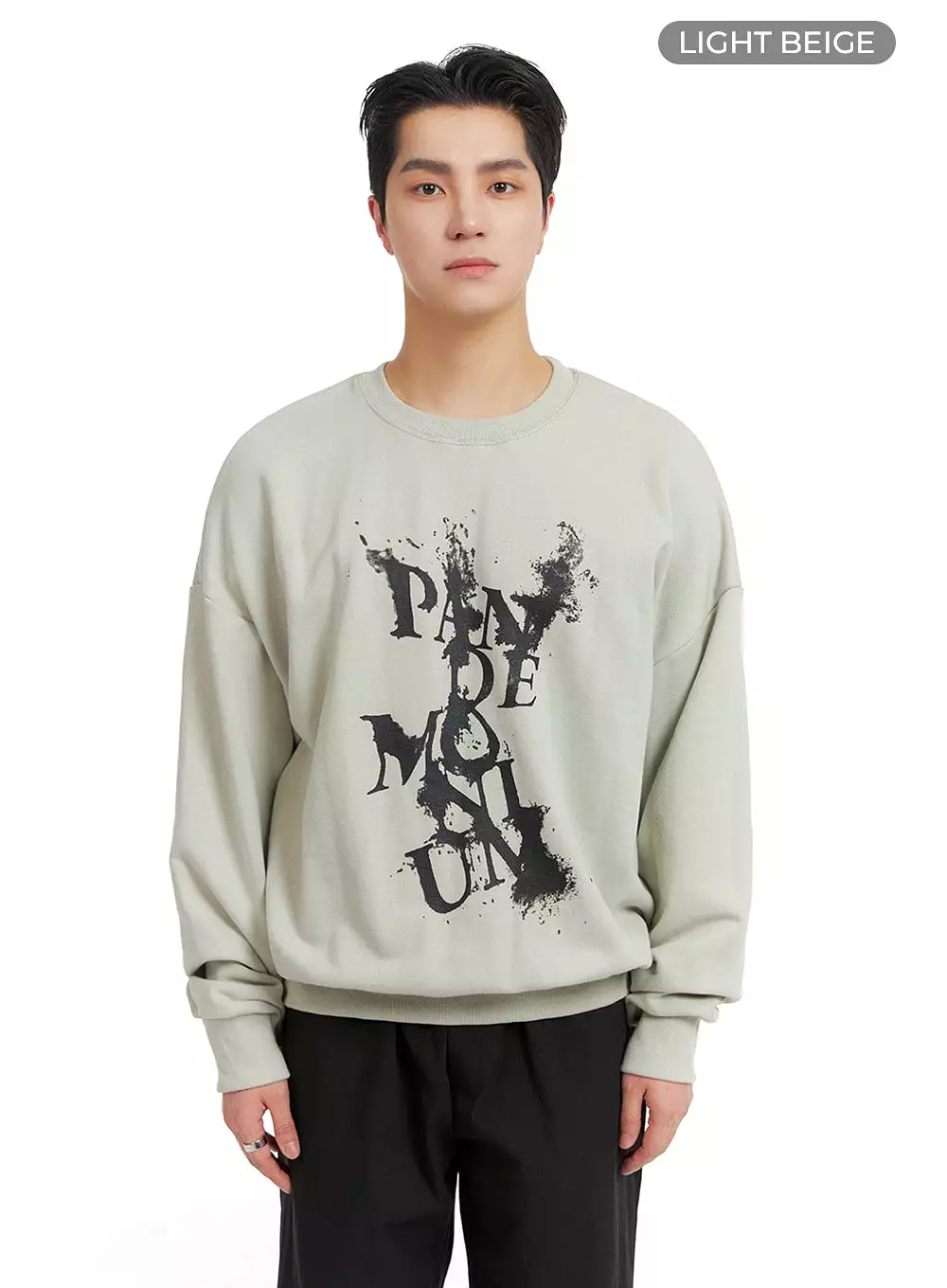 Men's Graphic Cotton Crew Neck Sweatshirt IA401