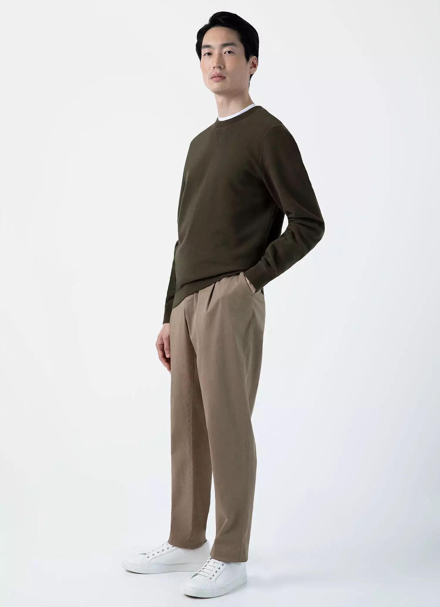 Men's Loopback Sweatshirt in Dark Olive