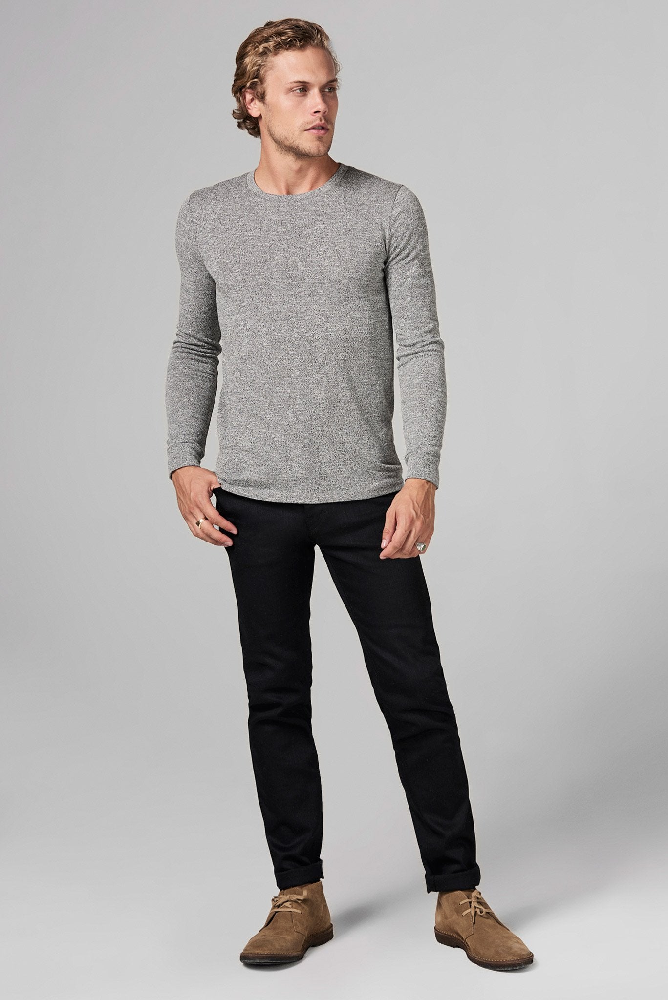 Men's Novelty Texture Long Sleeve Pullover