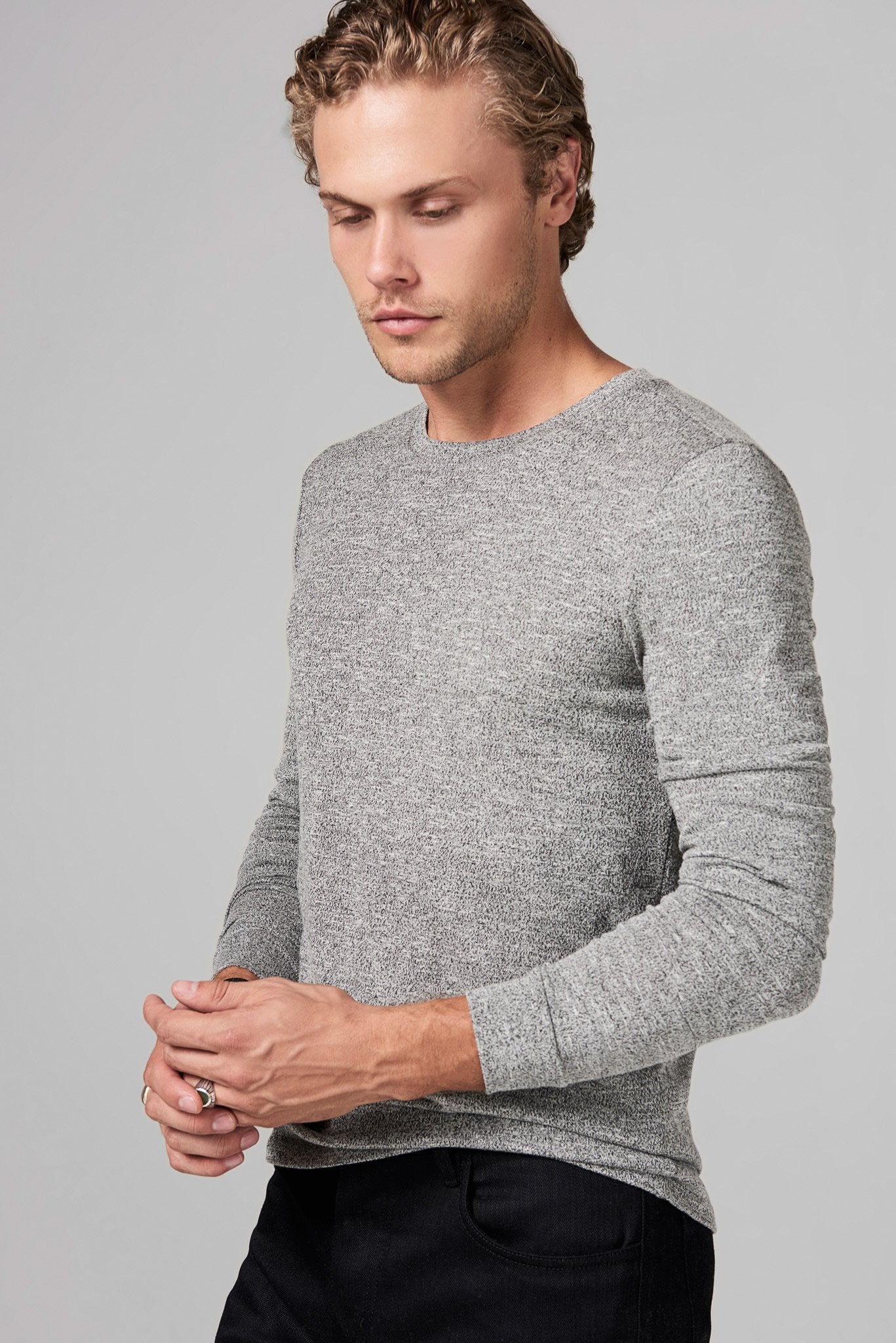 Men's Novelty Texture Long Sleeve Pullover