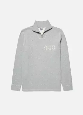 Men's Sunspel x Nigel Cabourn Half Zip Sweatshirt in Light Grey Melange