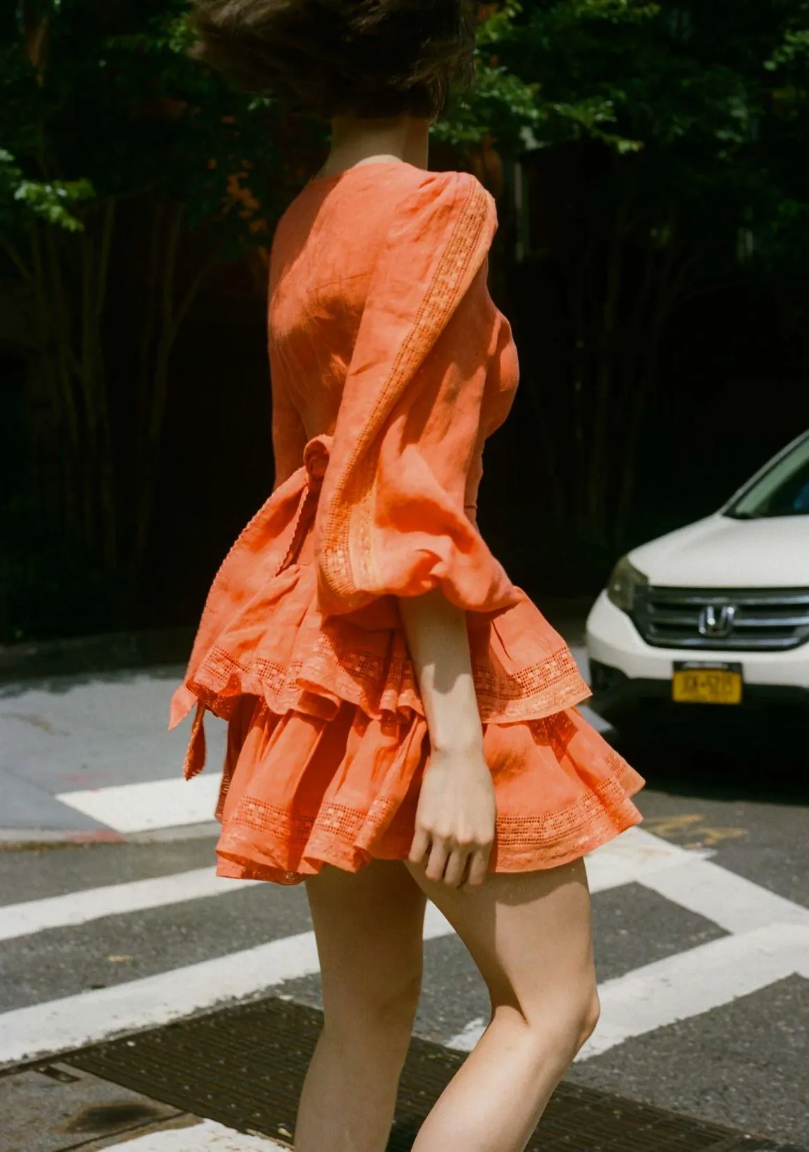 Mika Wrap Mini Dress in Tangerine